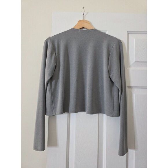 Simpli  Grey Crop Open Cardigan 8 - Picture 6 of 6